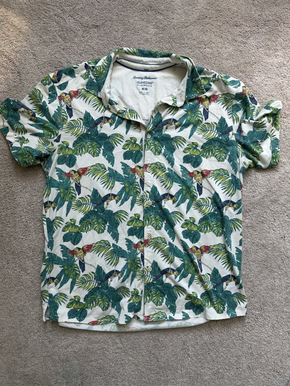Tommy Bahama IslandZone Jungle Print Resort Shirt Size M